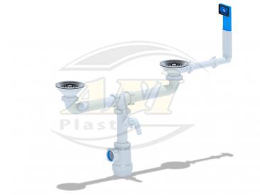 Bottle trap Ani Grot 31/2*40 double with outlet, streight vertical overflow