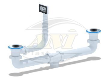 Set for double sink with overflow
