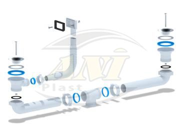 Set for double sink with overflow
