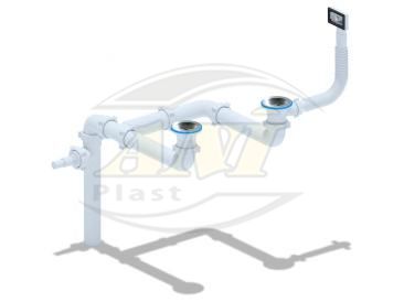 Set for double sink, universal different-level 240 with overflow