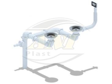 Set for double sink, universal different-level 240 with flange 3 1/2