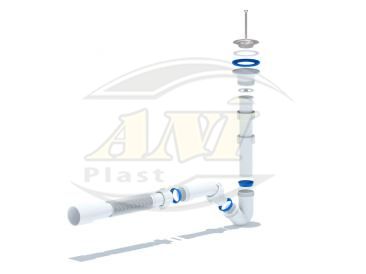 Siphon for bidet 1 1/4”*32 with flexible pipe 32*40/50