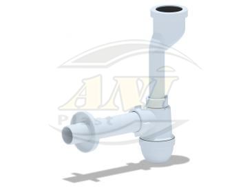 Siphon urinal with a yield 40 with straight tube 40 mm