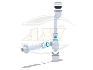 Siphon urinal with a yield 40 with straight tube 40 mm