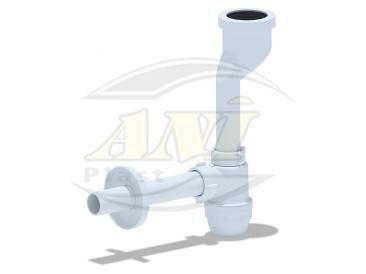 Siphon urinal with a yield 32 with straight tube 32 mm