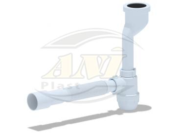 Siphon urinal with a yield 32 with flexible pipe 32*40/50