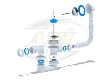 Flat bath trap Ani outlet and overflow 1 1/2