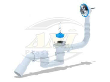Flat bath trap Ani with outlet and overflow 1 1/2