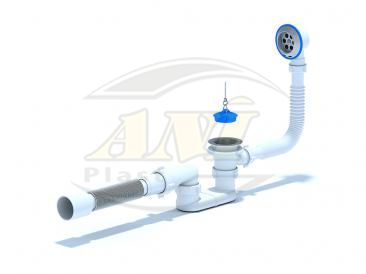 Flat bath trap Ani with outlet and overflow 1 1/2