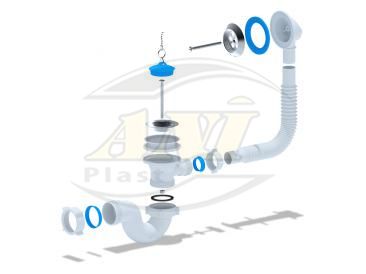 Bath trap Ani with outlet and overflow 1 1/2