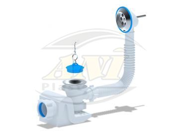 Flat bath trap Ani outlet and overflow 1 1/2
