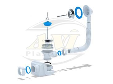 Flat bath trap Ani outlet and overflow 1 1/2