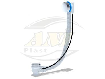 Bath pop-up waste and overflow 520mm, metal