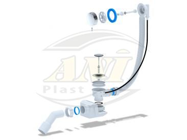 Overflow semiautomatic 580 mm, flat body, handle metal pipe 375x40x50