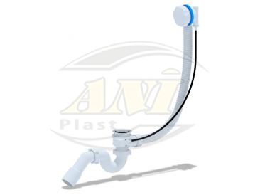 Overflow semiautomatic 520 mm, knee bath plastic handle, transition tube 45°40*50
