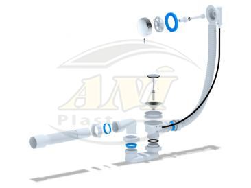 Overflow semiautomatic 520 mm, flat body, handle metal pipe 375x40x50