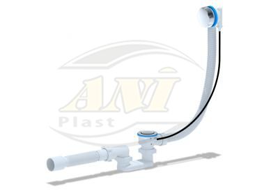 Overflow semiautomatic 520 mm, flat body, chrome handle, tube 45°40*50