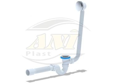 Bath trap Ani with outlet and overflow, click-clack, with tube 375*40*50