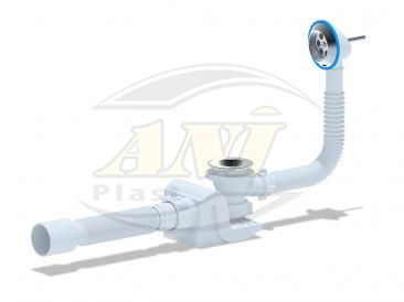 Bath trap Ani with outlet and overflow, click-clack, with tube 375*40*50