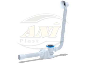 Bath trap Ani with outlet and overflow, click-clack, with tube 375*40*50, grid