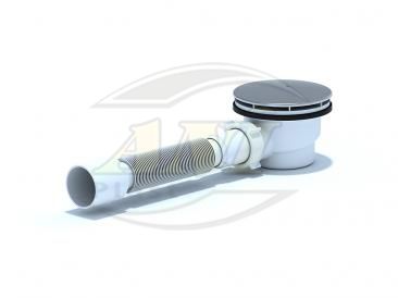Siphon for shower tray 1 1/2 ** 90, h 65 with pipe 375 * 40/50 chrome
