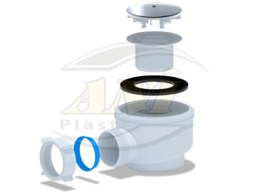 Flat trap for shower tray 1 1/2**50/60 chrome