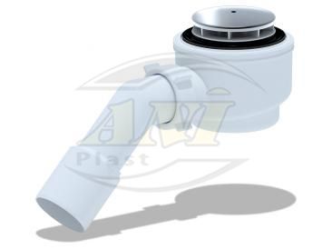 Siphon for shower tray 1 1/2 ** 50 transition pipe 45°40*50, chrome