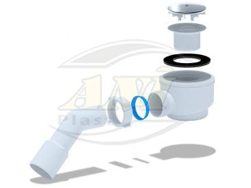 Siphon for shower tray 1 1/2 ** 50 transition pipe 45°40*50, chrome