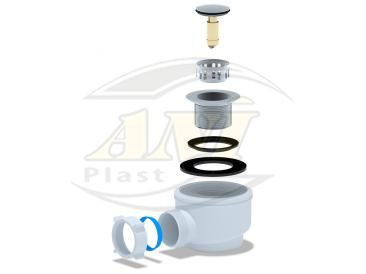 Flat trap for shower trap 1 1/2