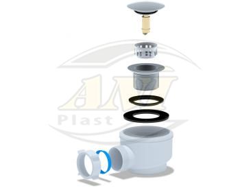 Flat trap for shower trap 1 1/2