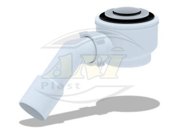 Siphon for shower trap 1 1/2 “* 50/60, click-clack, transition pipe 45°40*50, chrome