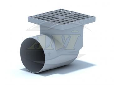 Horizontal trap 110 mm, unregulated, with ss grid 150x150 mm.
