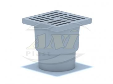 Vertical trap 110 mm, unregulated, plastic grid 150х150 mm.