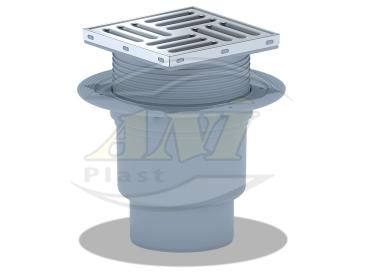 Trap vertical adjustment, with the release of 110 mm, with stainless steel 15x15 cm