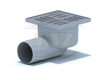 Horizontal trap 50 mm unregulated, with ss grid 100x100 mm.