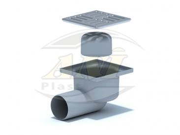 Horizontal trap 50 mm unregulated, with ss grid 100x100 mm.