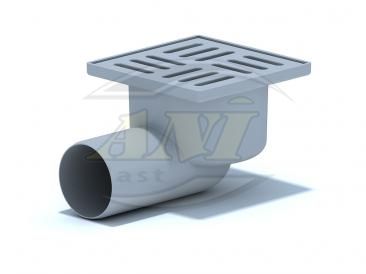 Horizontal trap 50 mm unregulated, plastic grid 100х100 mm.