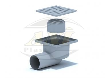 Horizontal trap 50 mm unregulated, plastic grid 100х100 mm.
