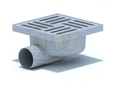 Horizontal trap 50 mm unregulated, plastic grid 150х150 mm.