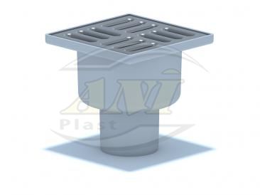 Vertical trap 50 mm unregulated, with ss grid 100x100 mm.