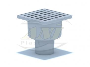 Vertical trap 50 mm unregulated, plastic grid 100х100 mm.