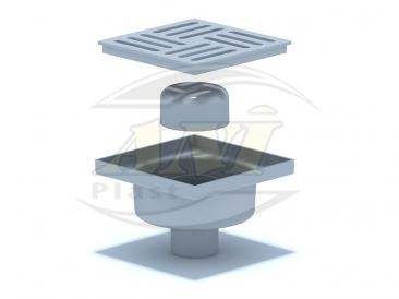 Vertical trap 50mm unregulated, plastic grid 150х150mm.