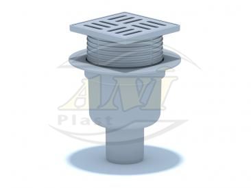 Vertical trap 50 mm adjustable, plastic grid 100х100 mm.
