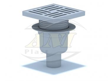 Vertical trap 50 mm adjustable, plastic grid 150х150 mm.