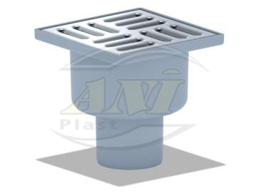 Vertical trap 50 mm unregulated, with ss grid 100x100 mm.