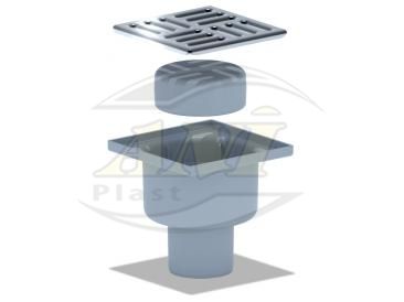 Vertical trap 50 mm unregulated, with ss grid 100x100 mm.