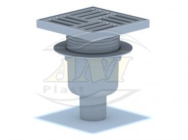 Vertical trap 50 mm adjustable, with grid 150х150 mm metal. Dry.