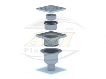 Vertical trap 50 mm adjustable, with grid 150х150 mm metal. Dry.