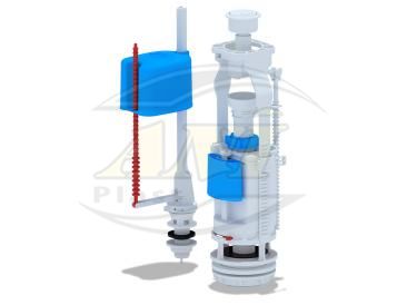 Set with bottom filling valve. 1/2 plastic button double, econom