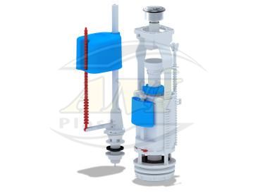 Set with bottom filling valve. 1/2 metalic button double, econom